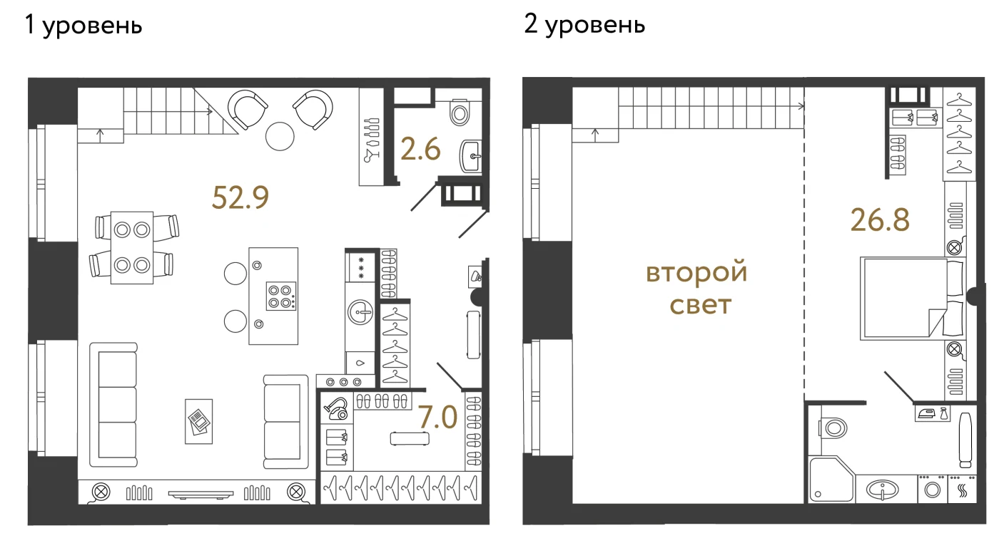 Планировка 1-комнатная 89,3 м² в арт-кластере «Типография» · Типография